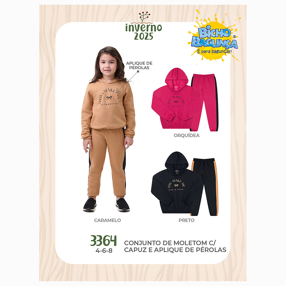 Miniatura: Conjunto Feminino em Moletom c/ Perolas Aplicadas