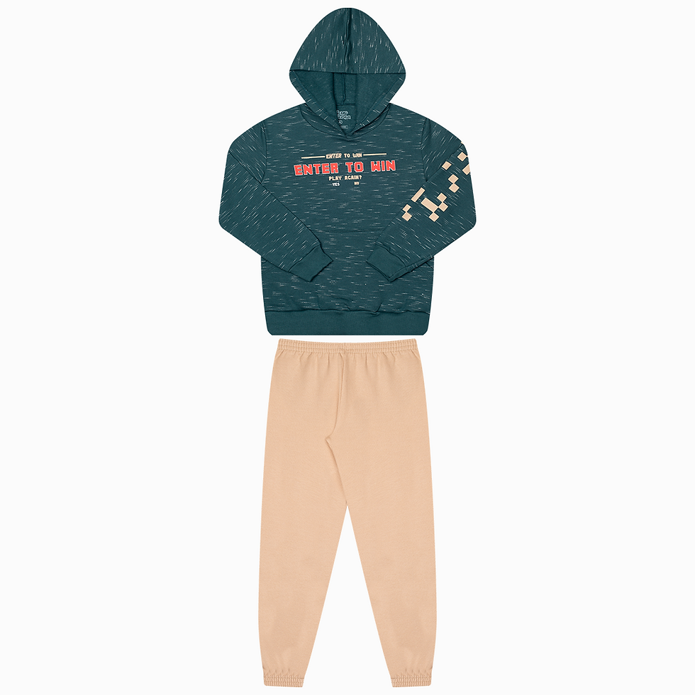 Miniatura: Conjunto Masculino de Moletom jet c/ Capuz e Bolso