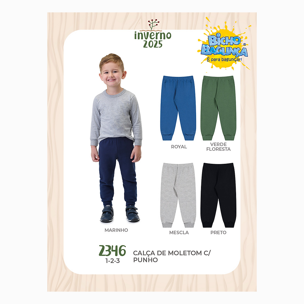 Miniatura: Calça Masculina Moletom c/ Punho Infantil