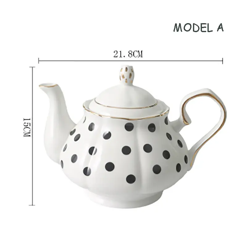 Miniature : Service à thé vintage en porcelaine fine – Détails dorés