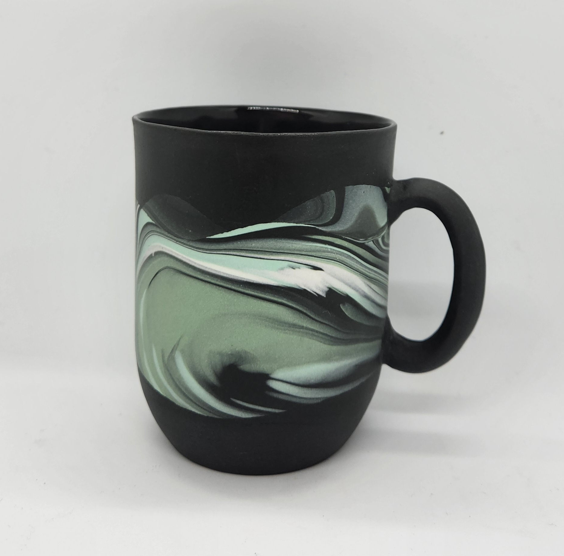 Black and Green wavey mug