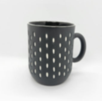 Black and white porcelain mug