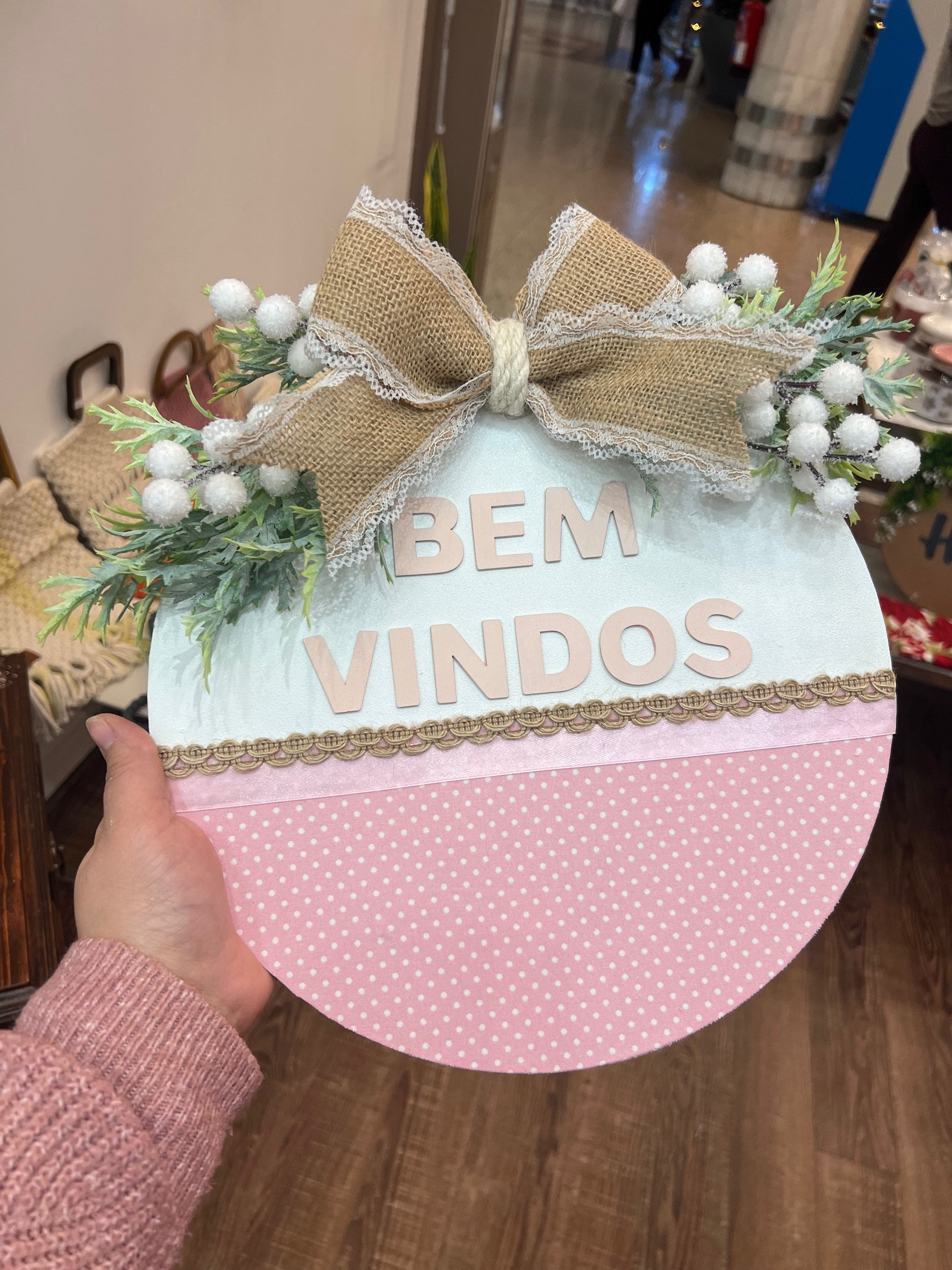 Enfeite de porta bem vindos 