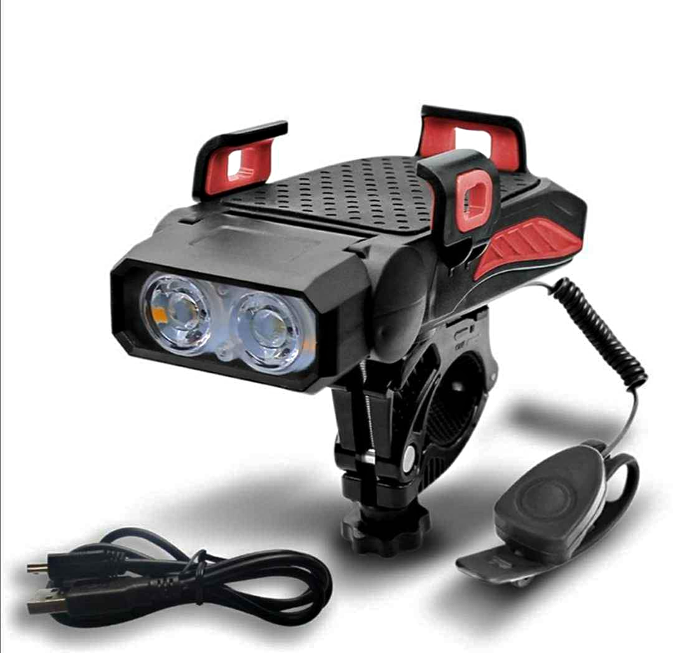 LUZ RECARGABLE PARA BICICLETA 4 en 1.