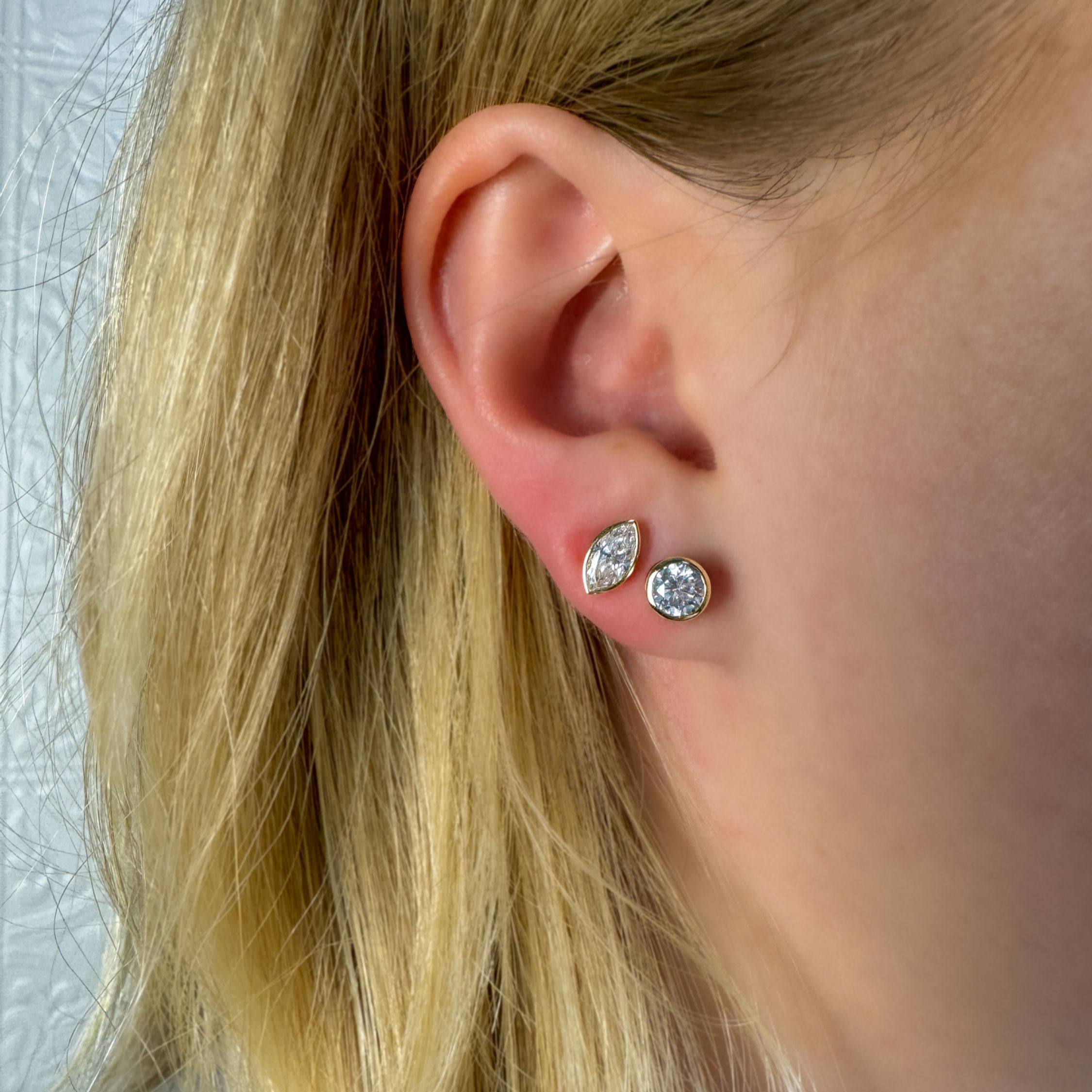 Diamond Bezel Studs