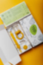 Yellow silicone teething and feeding set
