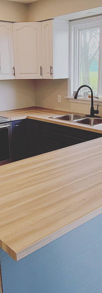 kitchen reno, kitchen renovation, laminate counter, counter install