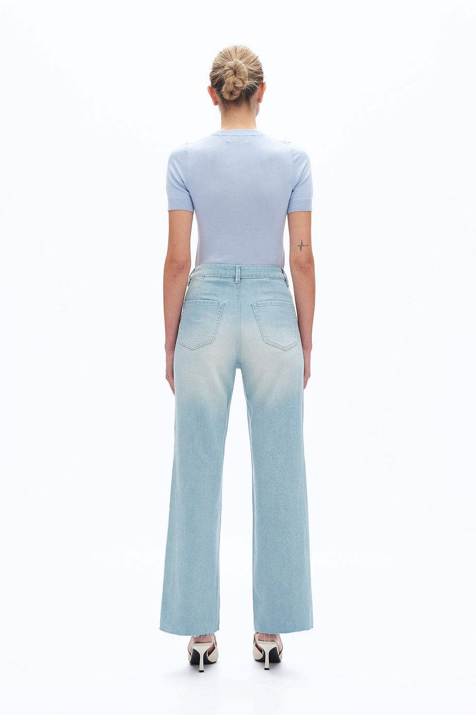 Thumbnail: High Rise Embroidered Relaxed Straight Denin Jeans