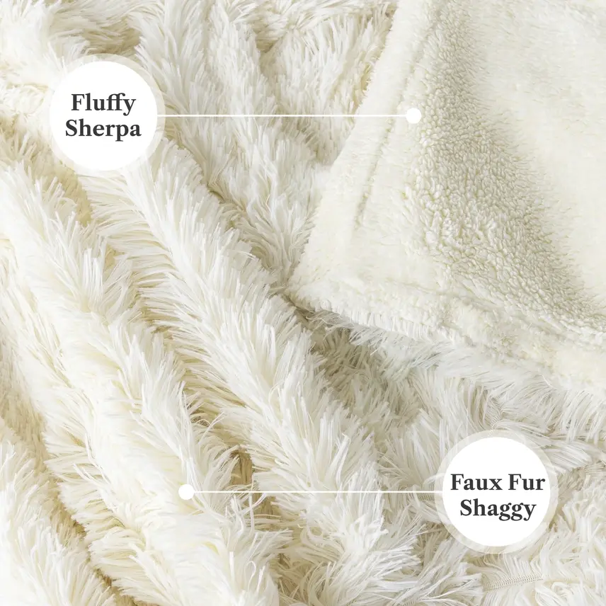 Samples Faux Fur Sherpa Throw Blanket