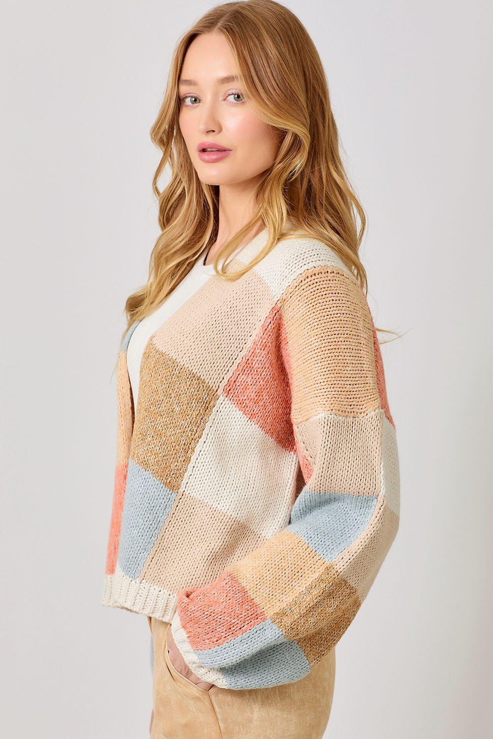 Thumbnail: mosaic pattern in shades of ivory, orange, tan, beige and baby blue