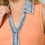 Thumbnail: Close up Denim Collar with V-Neck Sleeveless Button-Down peach