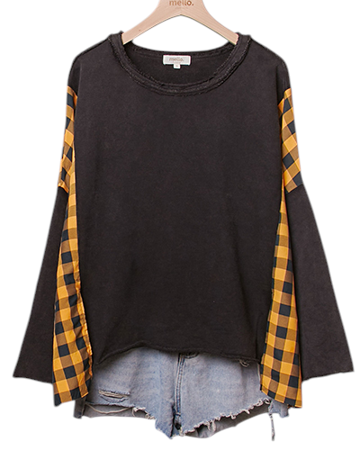 Front View Pumpkin Stich Black Sweater