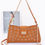 Thumbnail: Faux Leather Eyelet Studded Shoulder Bag