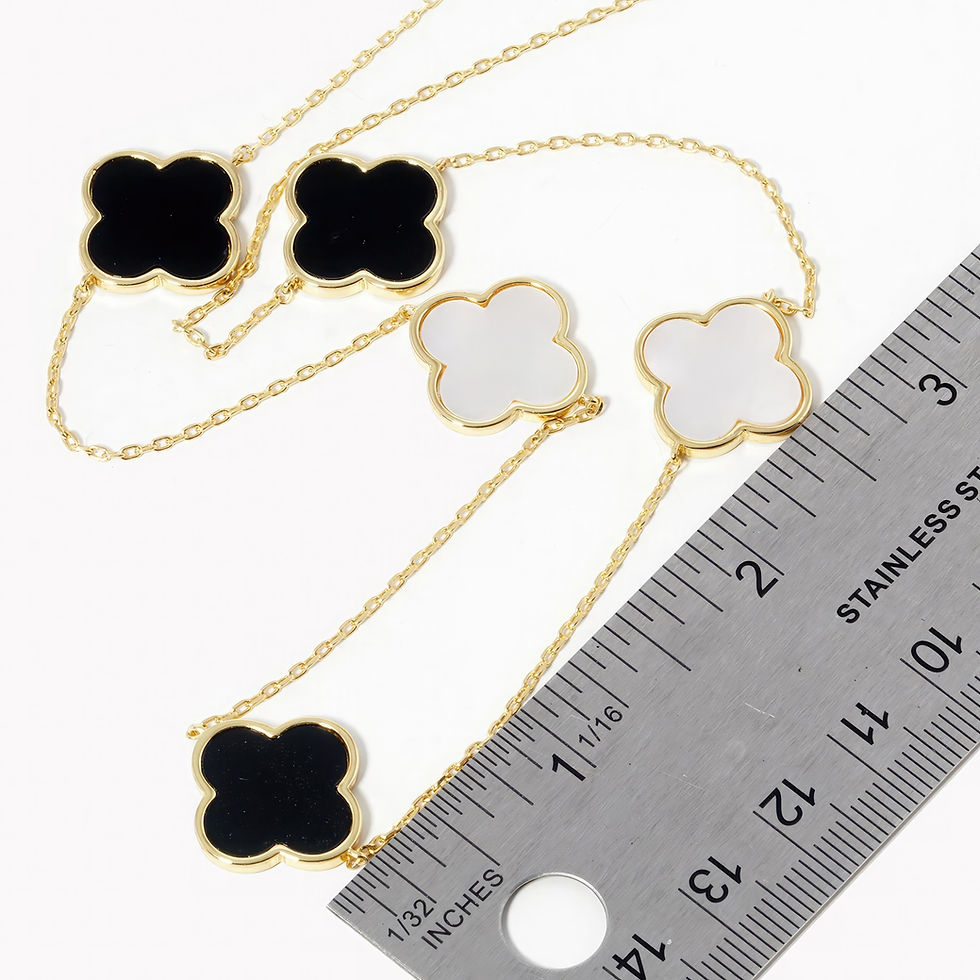 Thumbnail: Clover Charm Station Necklace