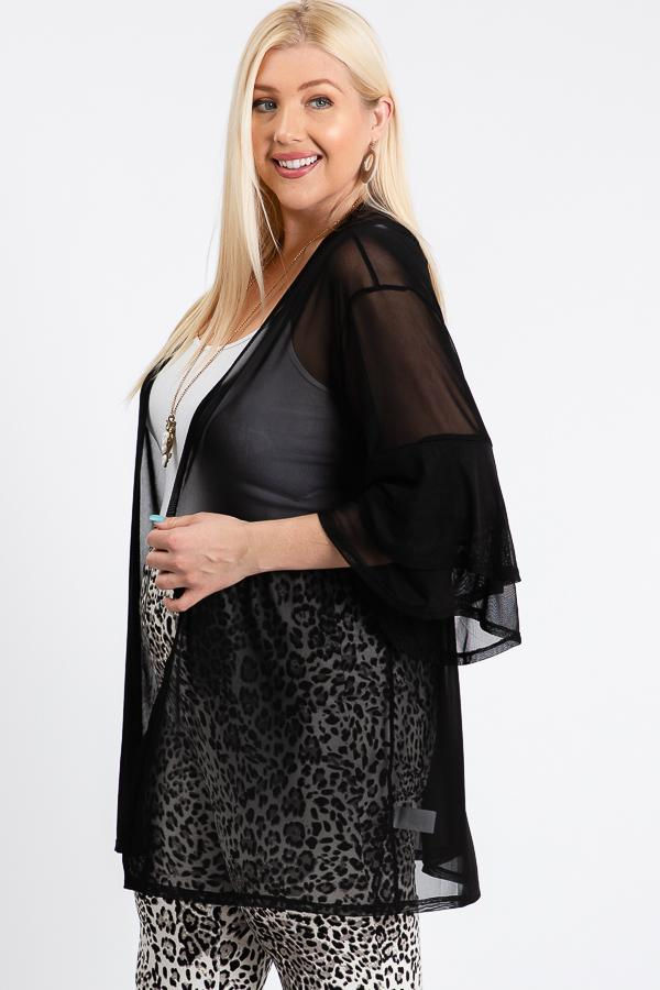 Thumbnail: Ruffle Sleeve Open Cardigan