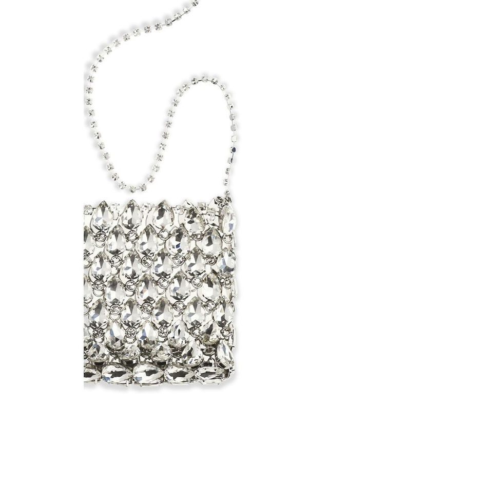 Thumbnail: Self-Portrait Silver Polyester Shoulder Bag