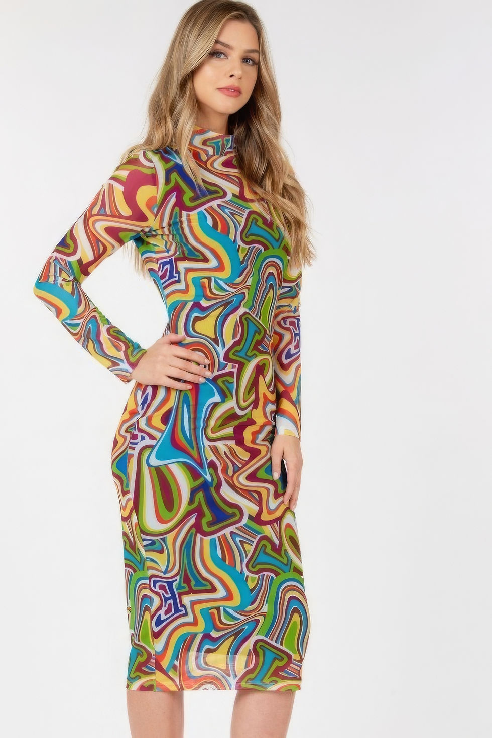 Thumbnail: Long Sleeve Bodycon With Letter Print