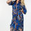 Thumbnail: Wrap Front 3/4 Sleeve Printed Dress