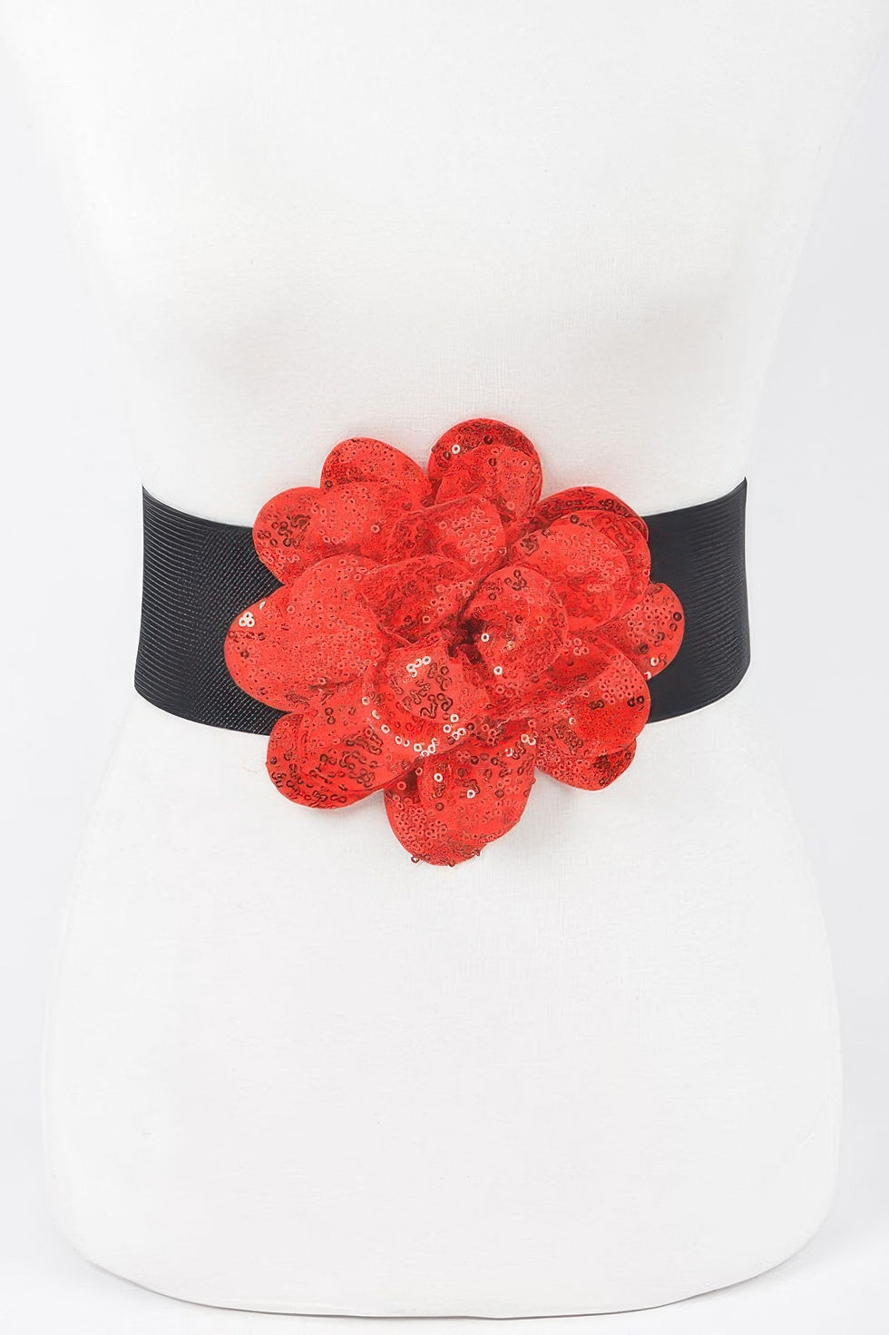 Thumbnail: Sequins Flower Elastic Belt 