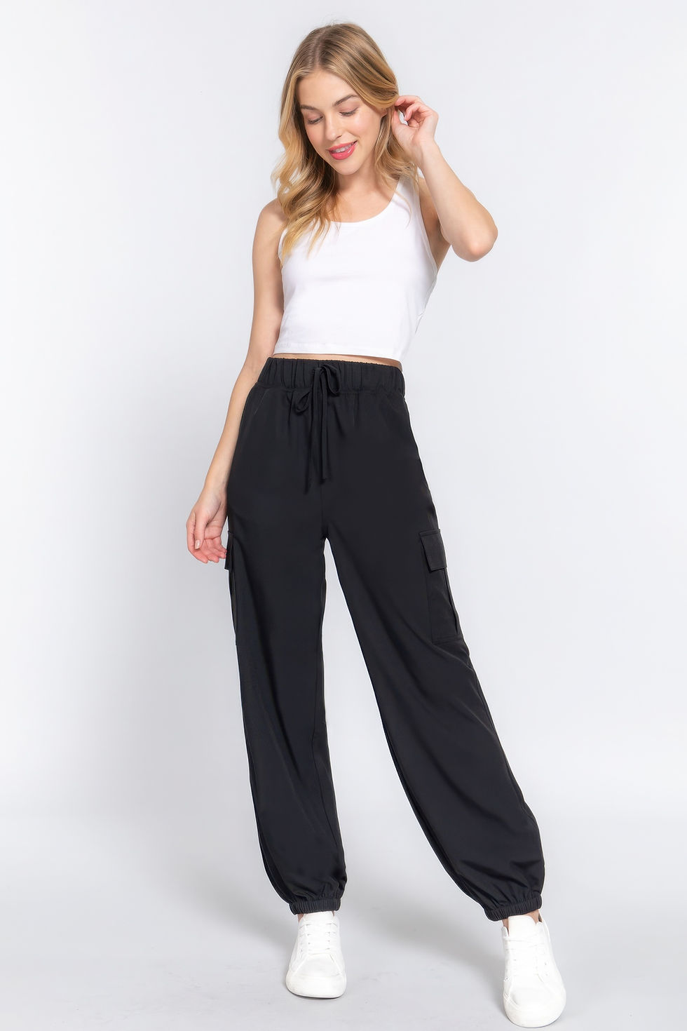 Thumbnail: Light Weight Stretch Woven Cargo Jogger Pants