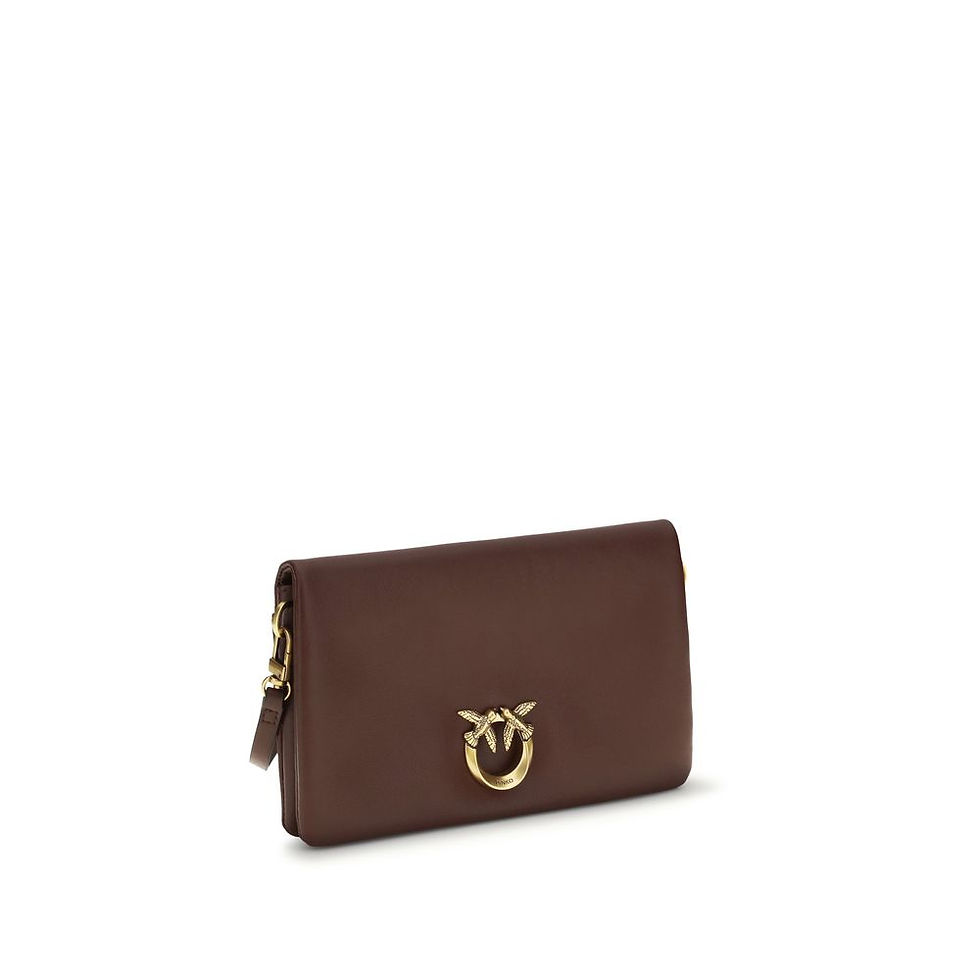 Thumbnail: PINKO Purple Calf Leather Bos Taurus Shoulder Bag
