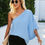 Thumbnail: Solid Asymmetrical Collar Dolman Tunic Top