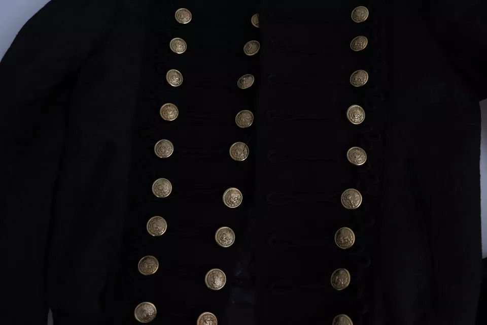 Thumbnail: Dolce & Gabbana Black Button Embellished Military Jacket