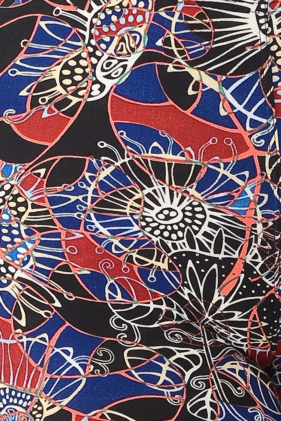 Thumbnail: Floral Print High Waist Basic Solid Leggings With 1 Elastic Waistband