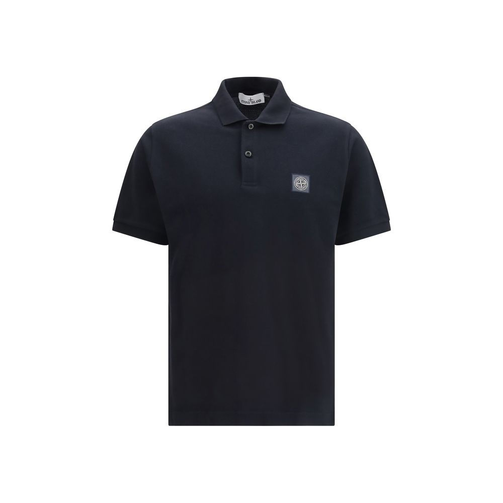 Stone Island Black Cotton Polo Shirt
