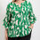 Thumbnail: Geometric print ruffled bell sleeve woven top