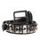 Thumbnail: Dolce & Gabbana Black Calf Leather Studded Silver Buckle Belt