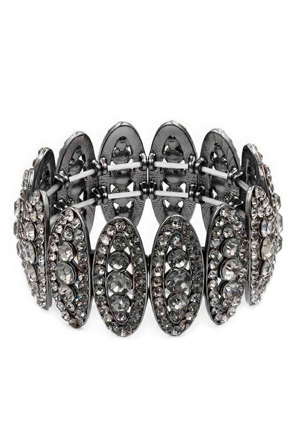 Thumbnail: Rhinestone Oval Stretch Bracelet