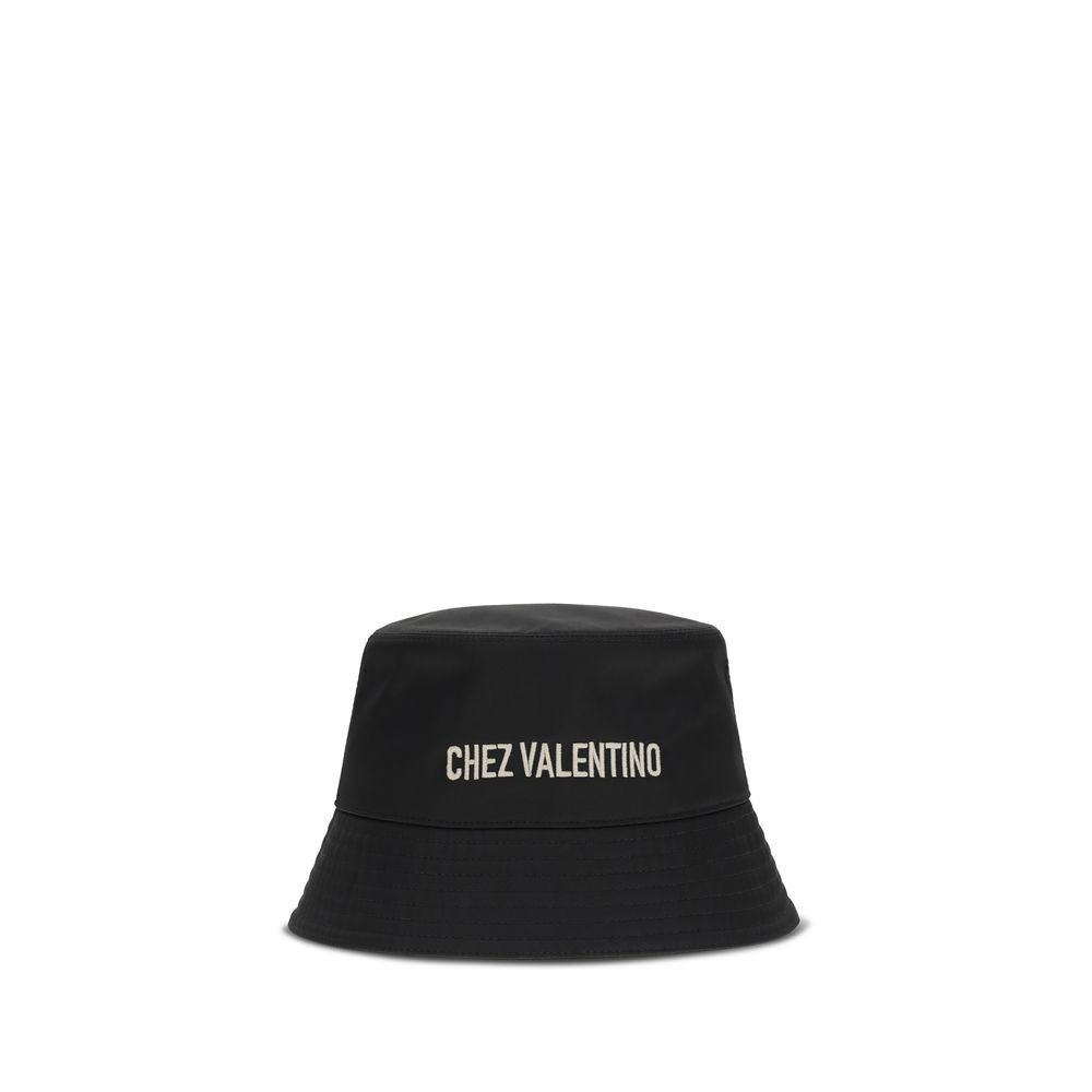 Valentino Garavani Black Cotton Bucket Hat