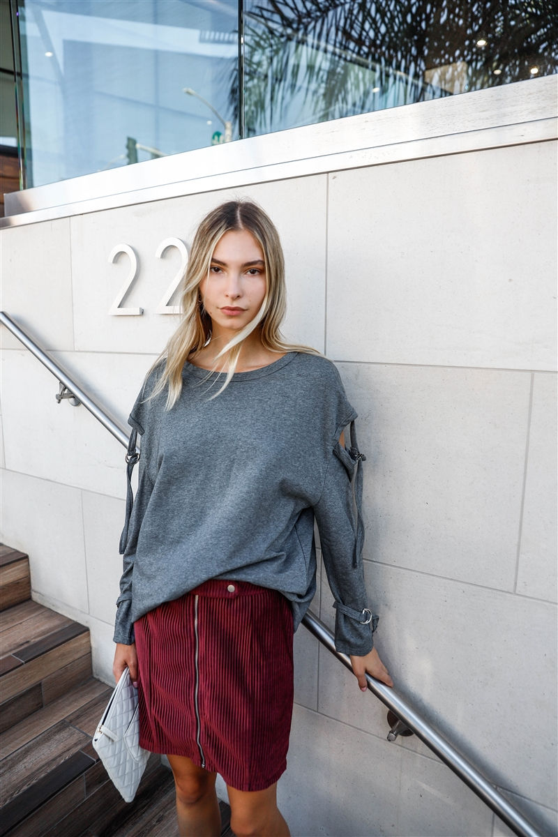 Thumbnail: Long Sleeve Cut-out Sweater