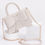 Thumbnail: Faux Leather Ribbon Top Handle Bag