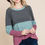 Thumbnail: Colorblock Floral Contrast Long Sleeve Top