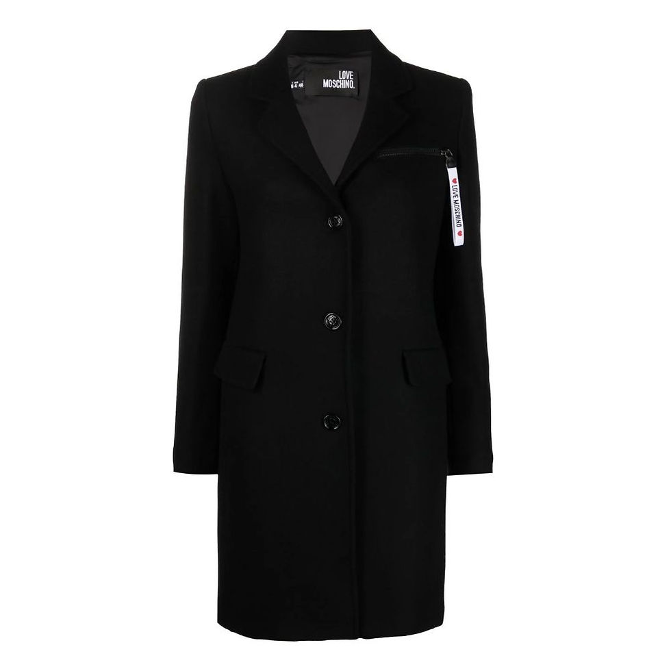 Love Moschino Black Wool Women Coat