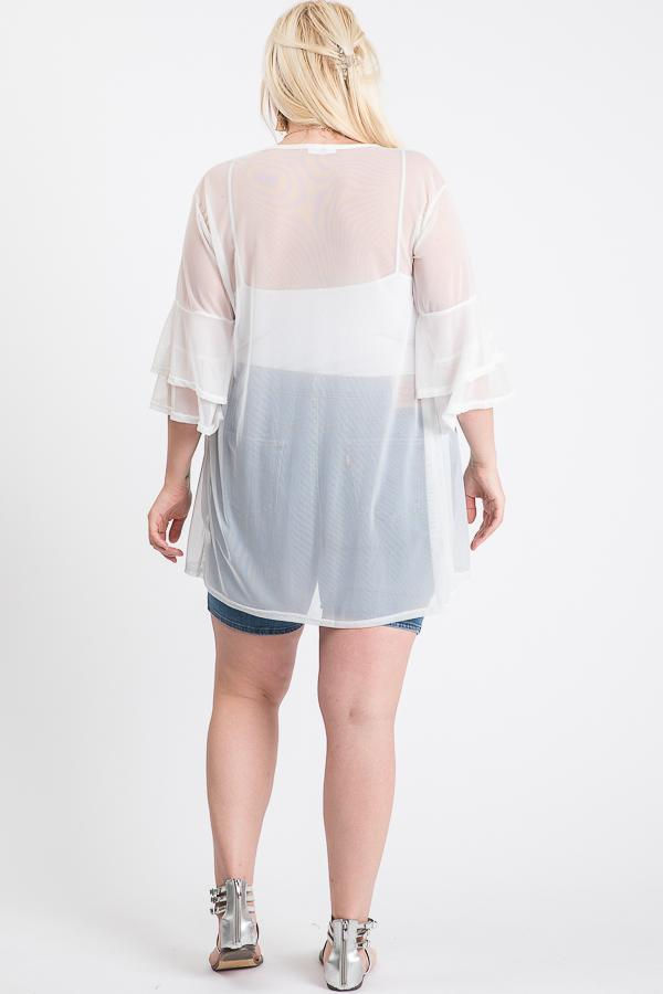 Thumbnail: Ruffle Sleeve Open Cardigan