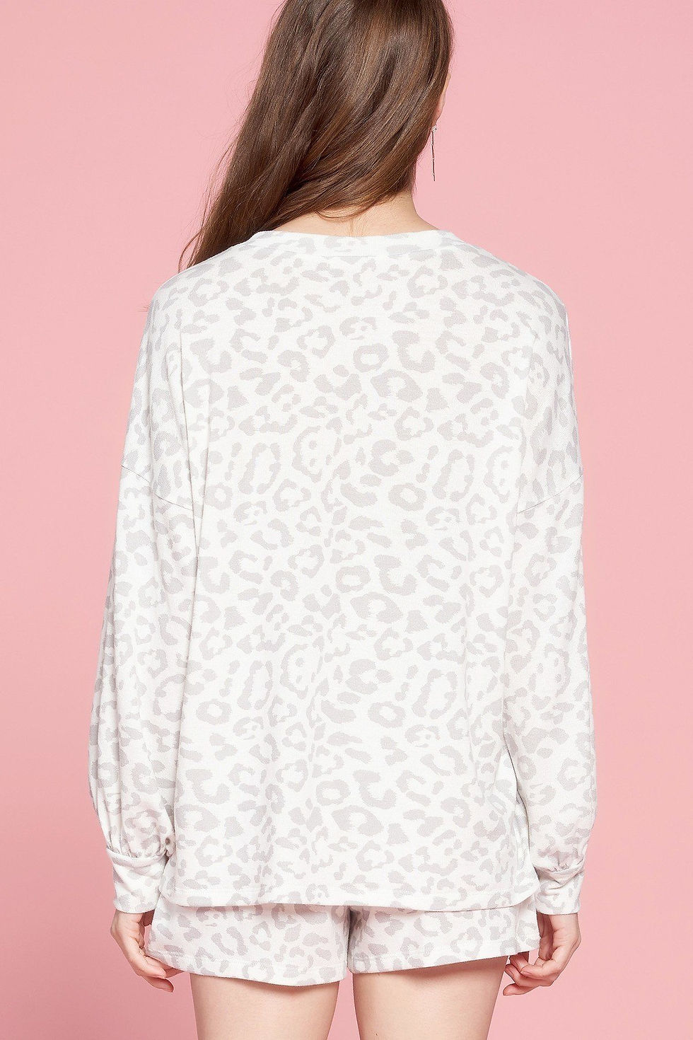 Thumbnail: Leopard Printed Knit Loungewear Set