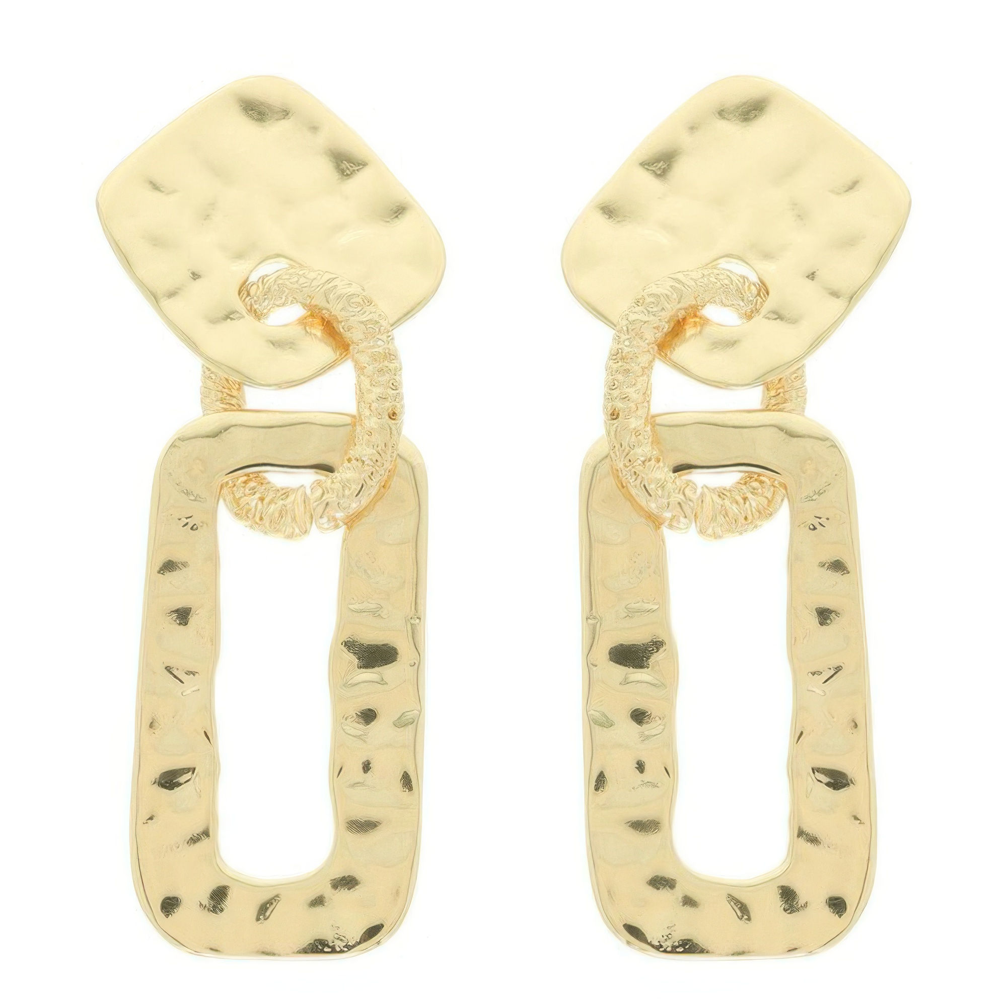 Hammered Geometric Door Knocker Post Earrings