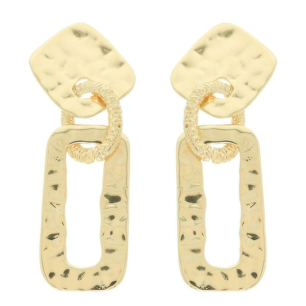 Hammered Geometric Door Knocker Post Earrings