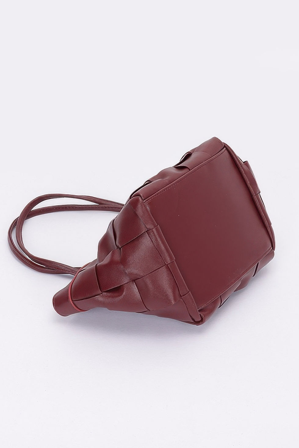 Thumbnail: Faux Leather Braided Tote Bag