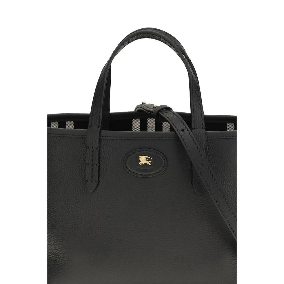 Thumbnail: Burberry Black Calf Leather Bos Taurus Shoulder Bag