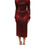 Thumbnail: Dolce & Gabbana Red Leopard Sheath Long Sleeves Dress