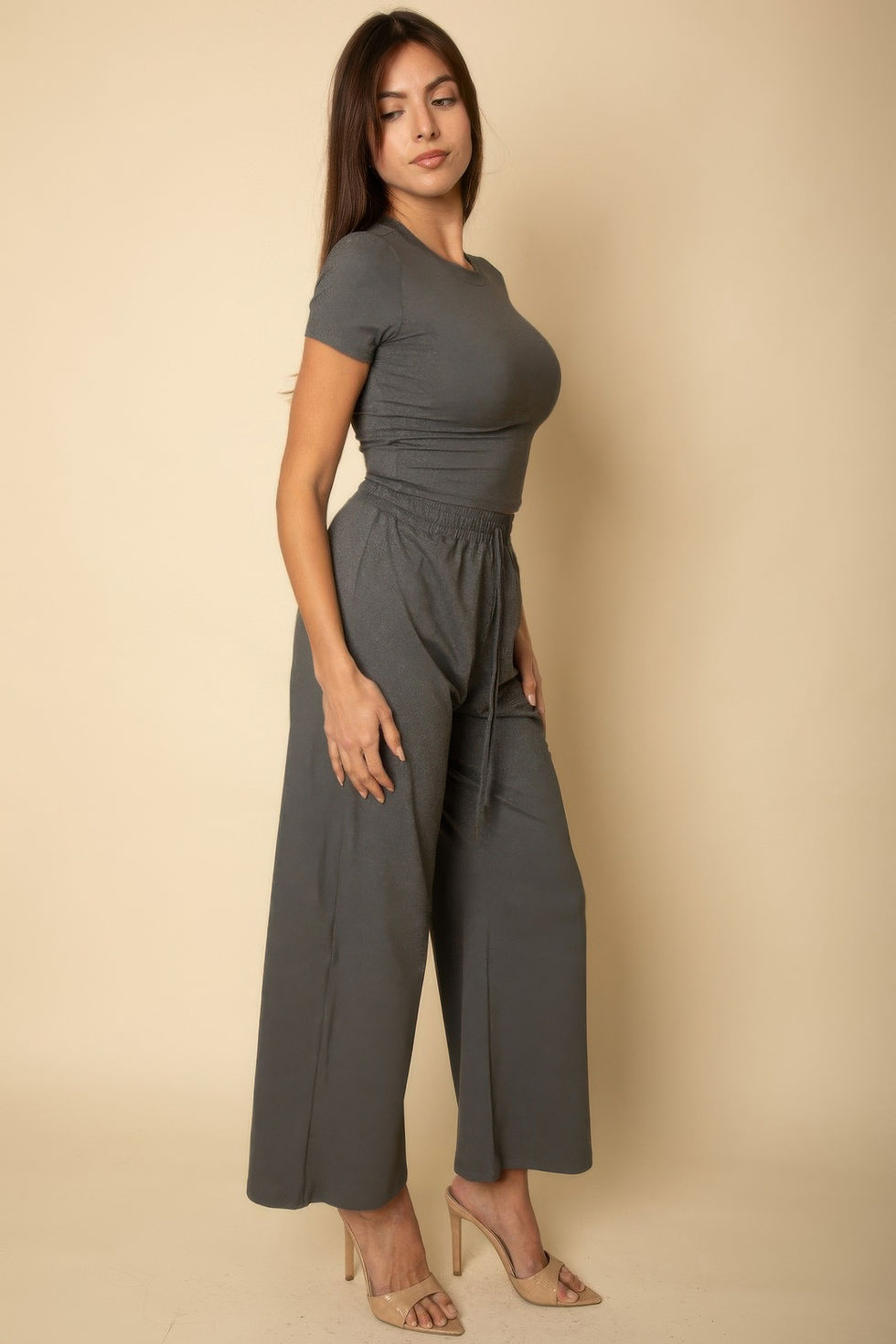 Thumbnail: Relaxed Fit Top And Wide-leg Pants Set