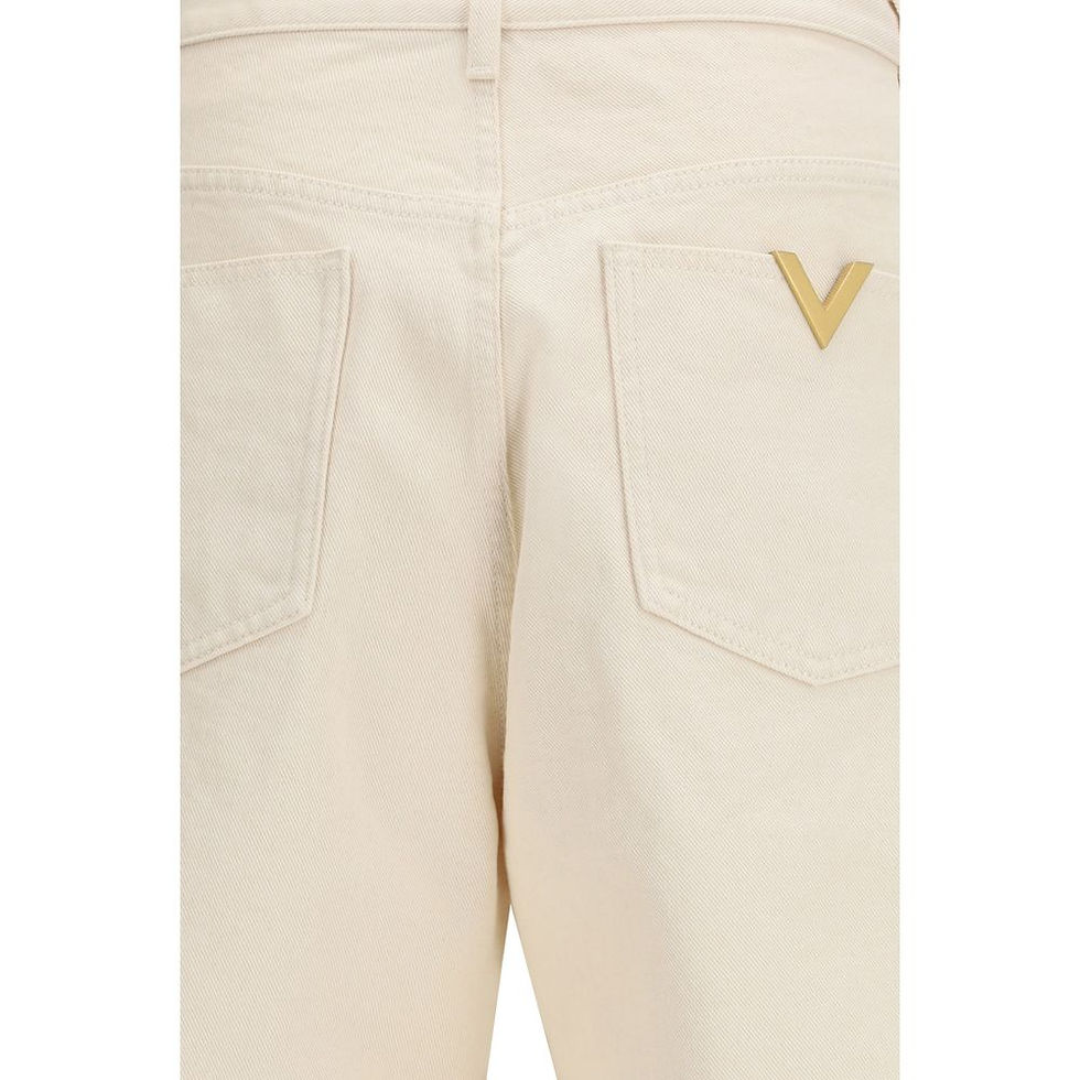 Thumbnail: Valentino Beige Cotton Casual Pants