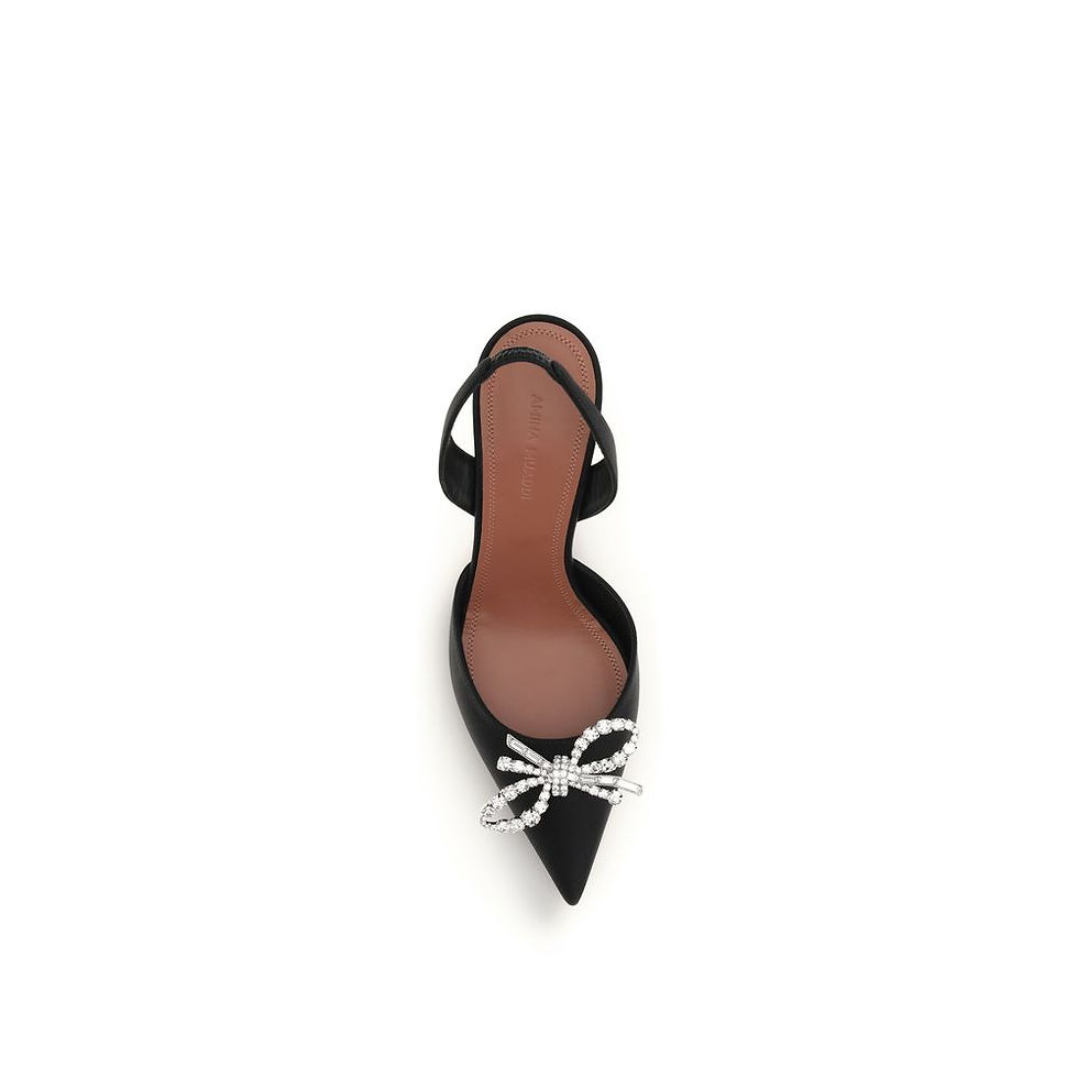 Thumbnail: Amina Muaddi Black Silk High Heel Pumps