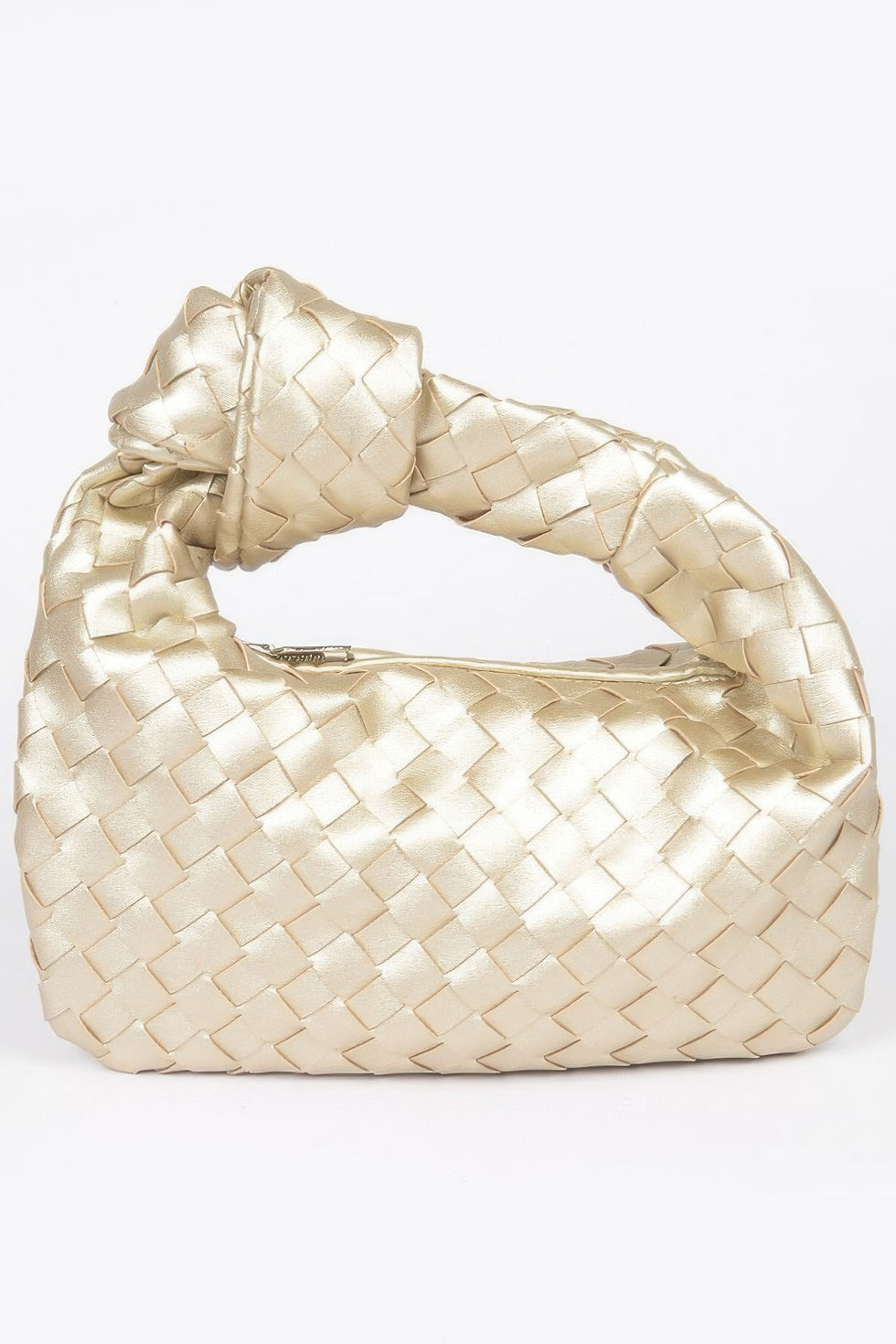 Thumbnail: Faux Leather Braided Zip Bag