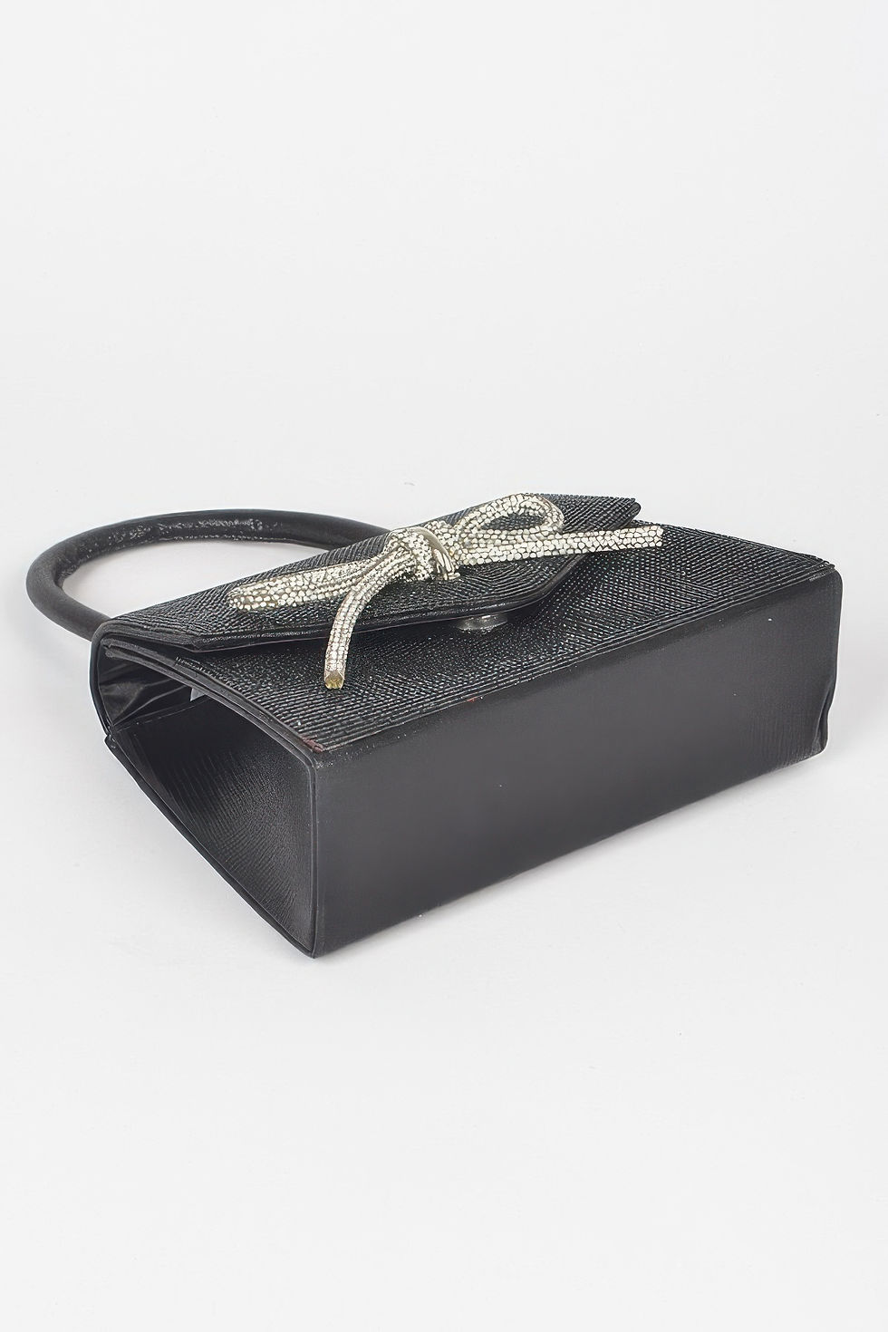 Thumbnail: Rhinestone Ribbon Top Handle Bag