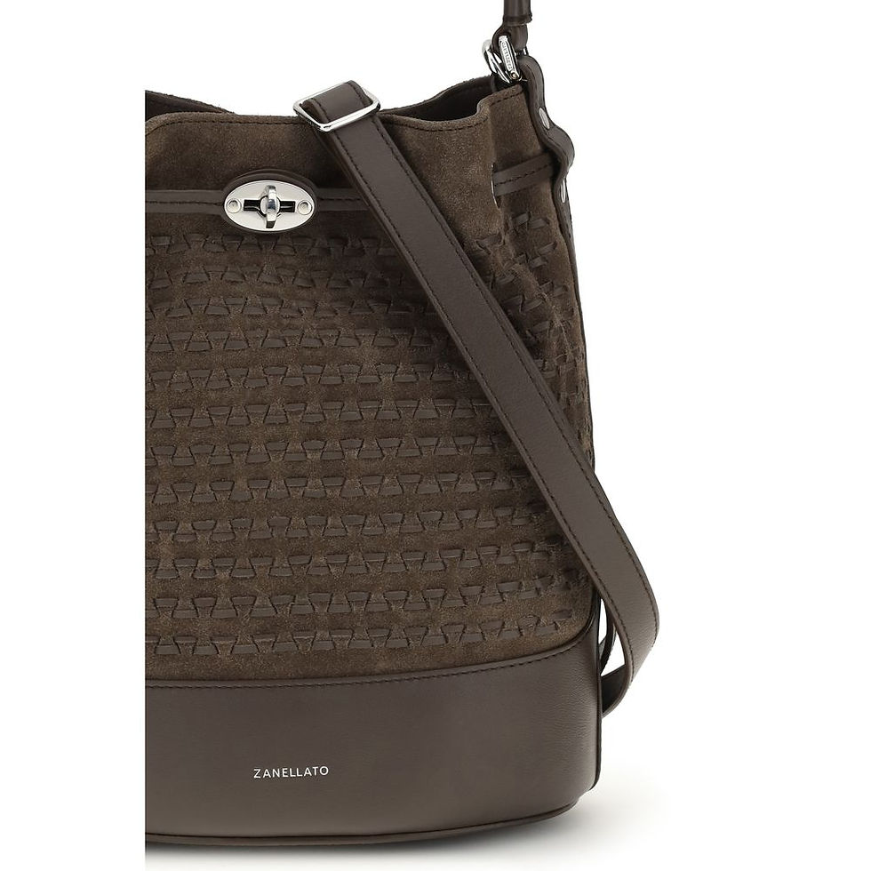 Thumbnail: Zanellato Brown Calf Leather Bos Taurus Backet Bag